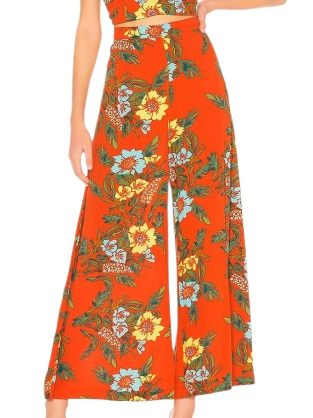 Free People Blue Horizon Tropical Floral 2-Piece Coordinating Matching Set - 4